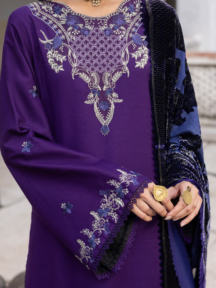 CELTS Mehmal Premium Embroidered Dhanak Unstitched 3Pc Suit MC-10
