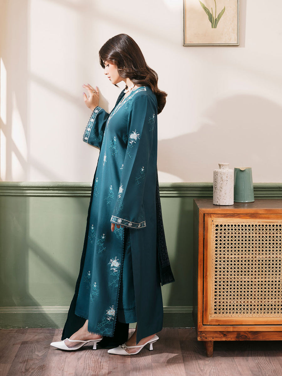 CELTS Mayal Premium Embroidered Dhanak Unstitched 3Pc Suit D-01
