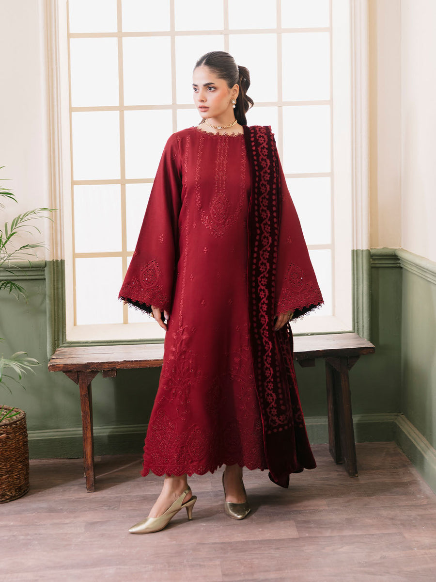 CELTS Mayal Premium Embroidered Dhanak Unstitched 3Pc Suit D-02