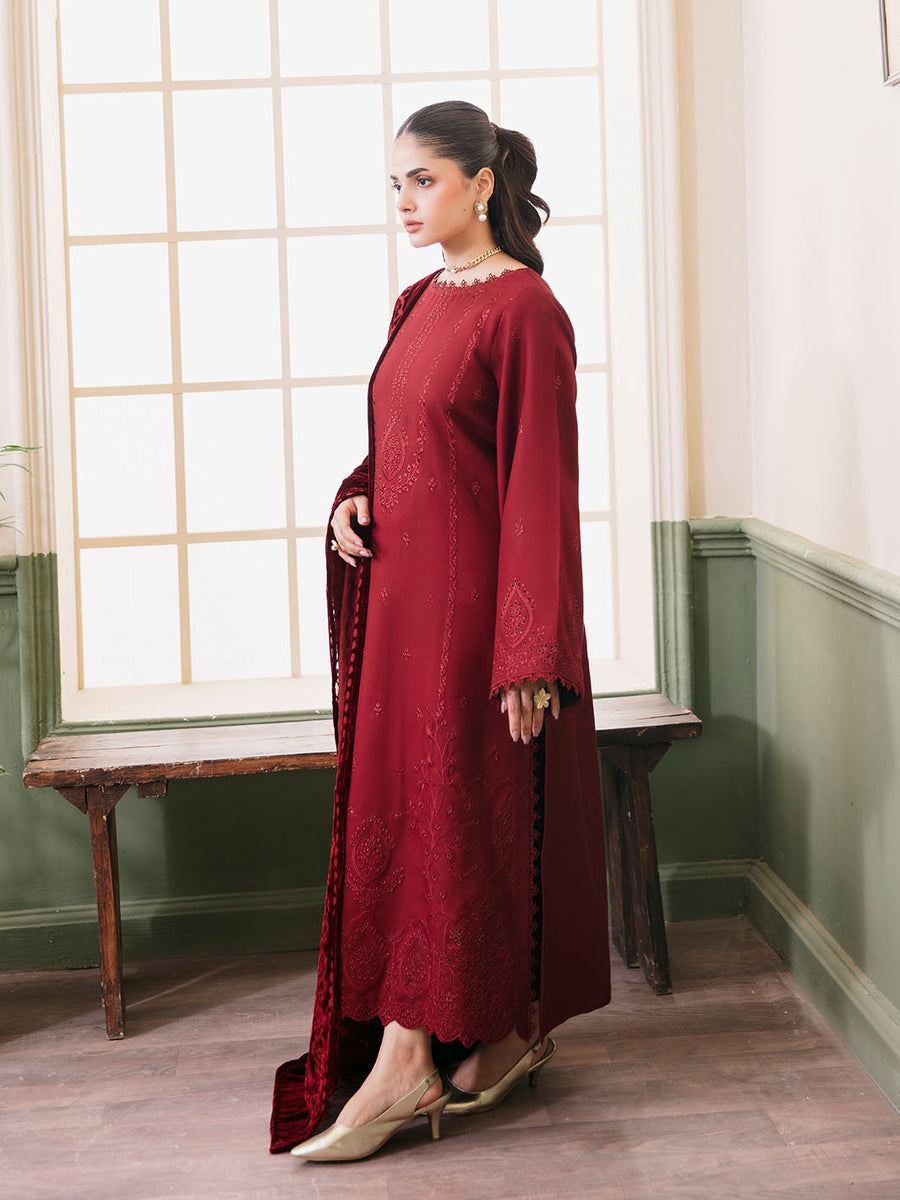CELTS Mayal Premium Embroidered Dhanak Unstitched 3Pc Suit D-02