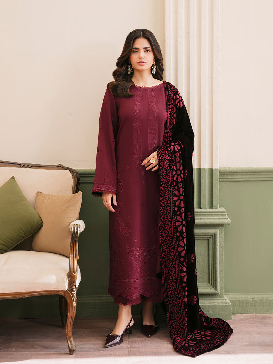 CELTS Mayal Premium Embroidered Dhanak Unstitched 3Pc Suit D-04