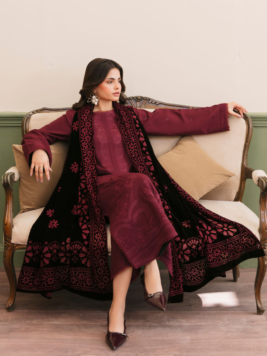 CELTS Mayal Premium Embroidered Dhanak Unstitched 3Pc Suit D-04