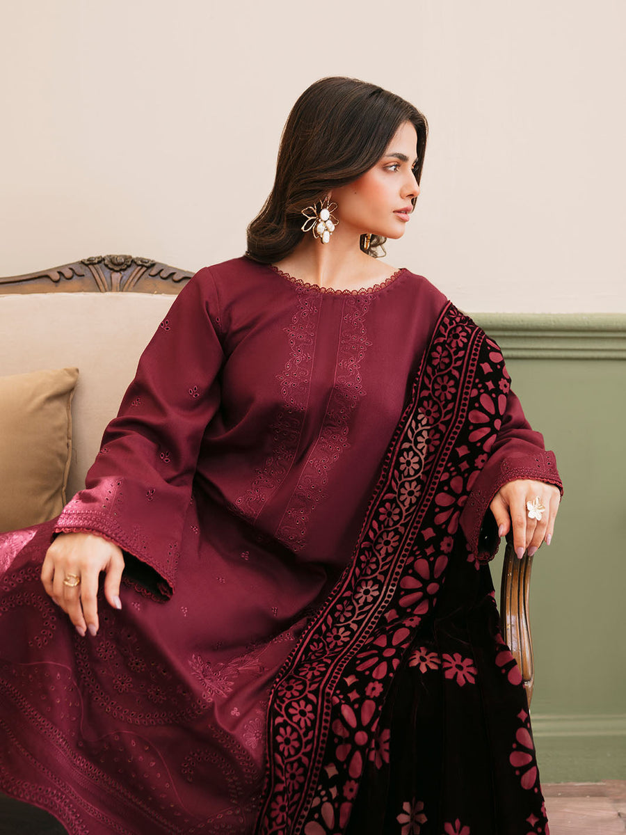 CELTS Mayal Premium Embroidered Dhanak Unstitched 3Pc Suit D-04