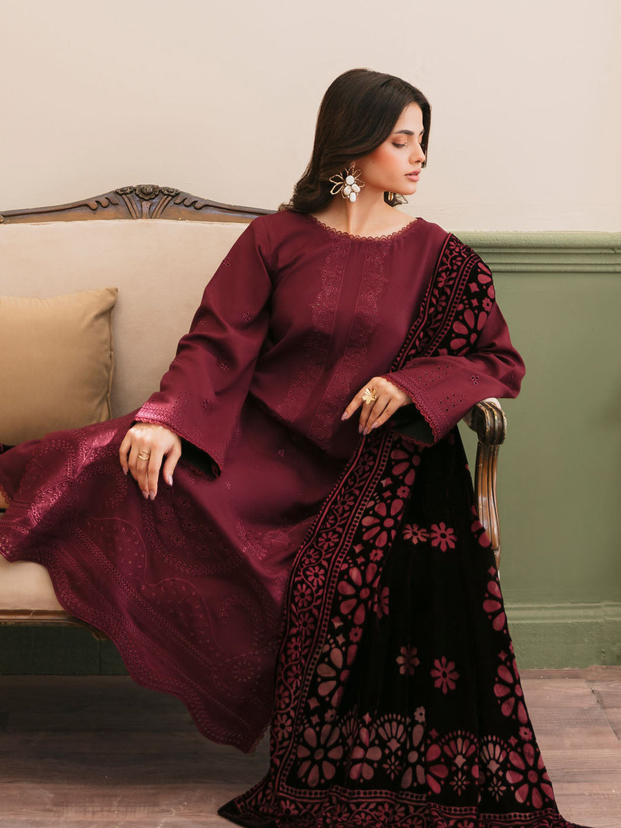 CELTS Mayal Premium Embroidered Dhanak Unstitched 3Pc Suit D-04