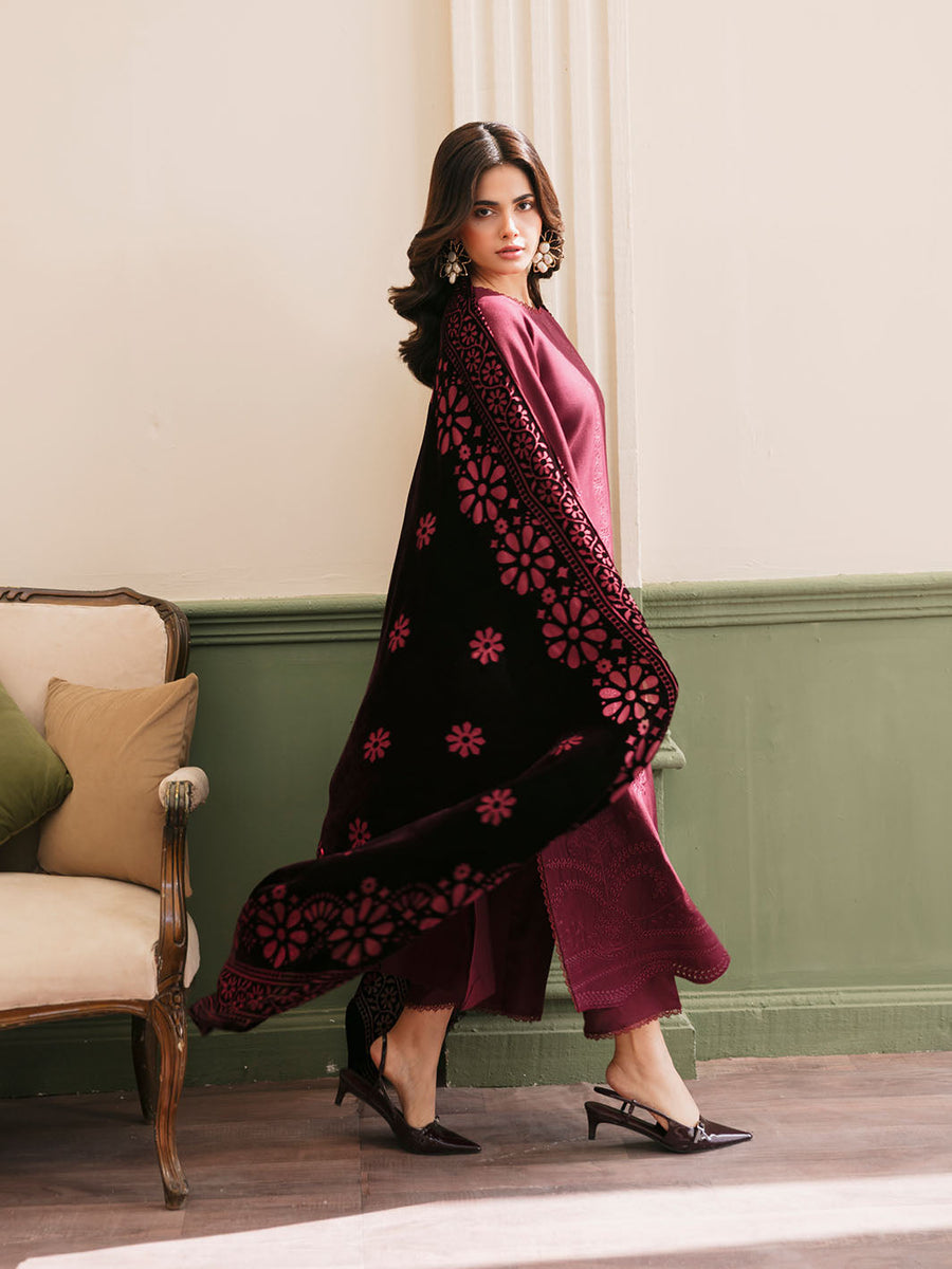 CELTS Mayal Premium Embroidered Dhanak Unstitched 3Pc Suit D-04