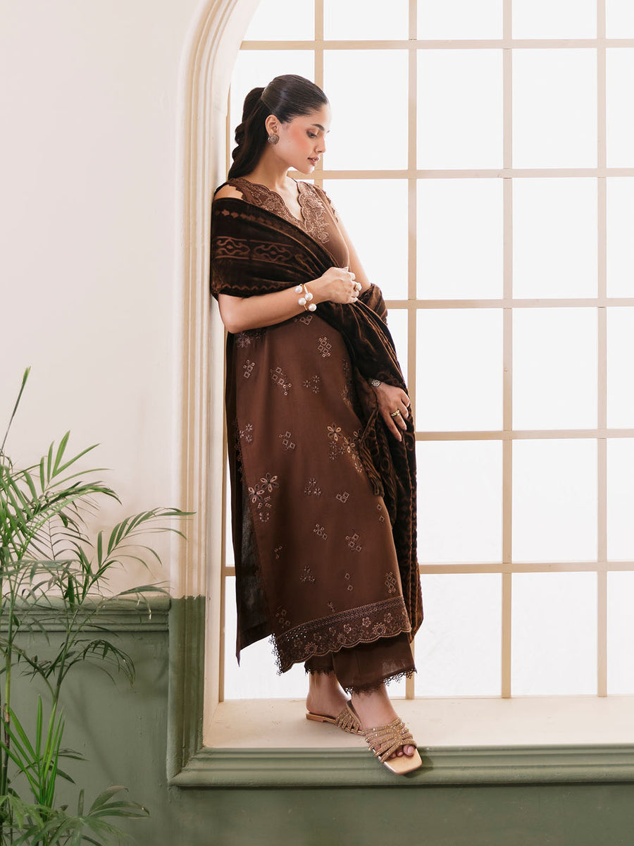 CELTS Mayal Premium Embroidered Dhanak Unstitched 3Pc Suit D-06
