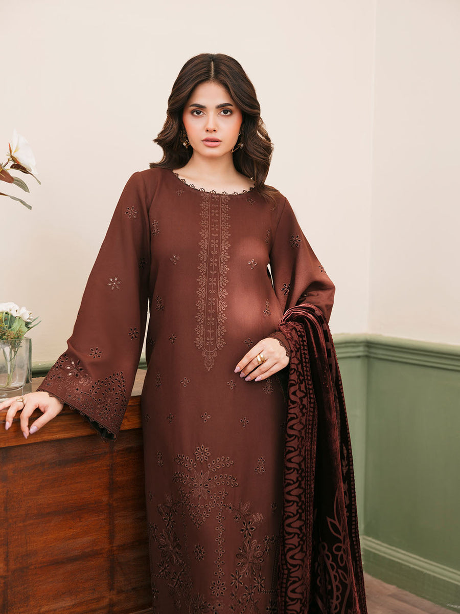 CELTS Mayal Premium Embroidered Dhanak Unstitched 3Pc Suit D-09