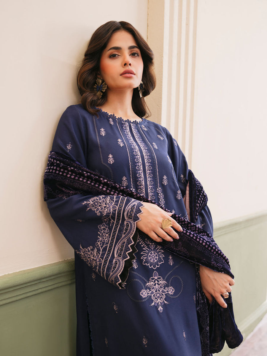 CELTS Mayal Premium Embroidered Dhanak Unstitched 3Pc Suit D-10