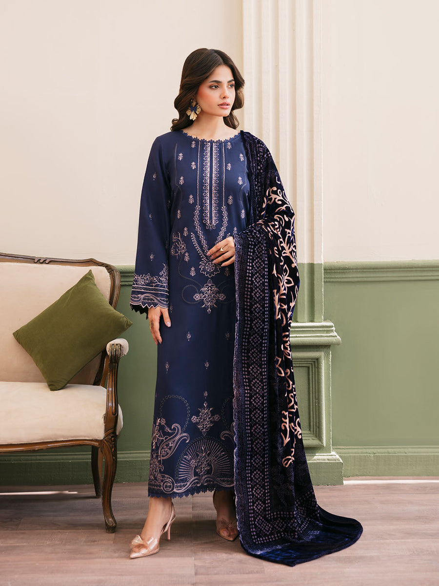 CELTS Mayal Premium Embroidered Dhanak Unstitched 3Pc Suit D-10