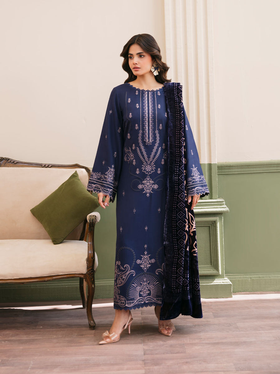CELTS Mayal Premium Embroidered Dhanak Unstitched 3Pc Suit D-10