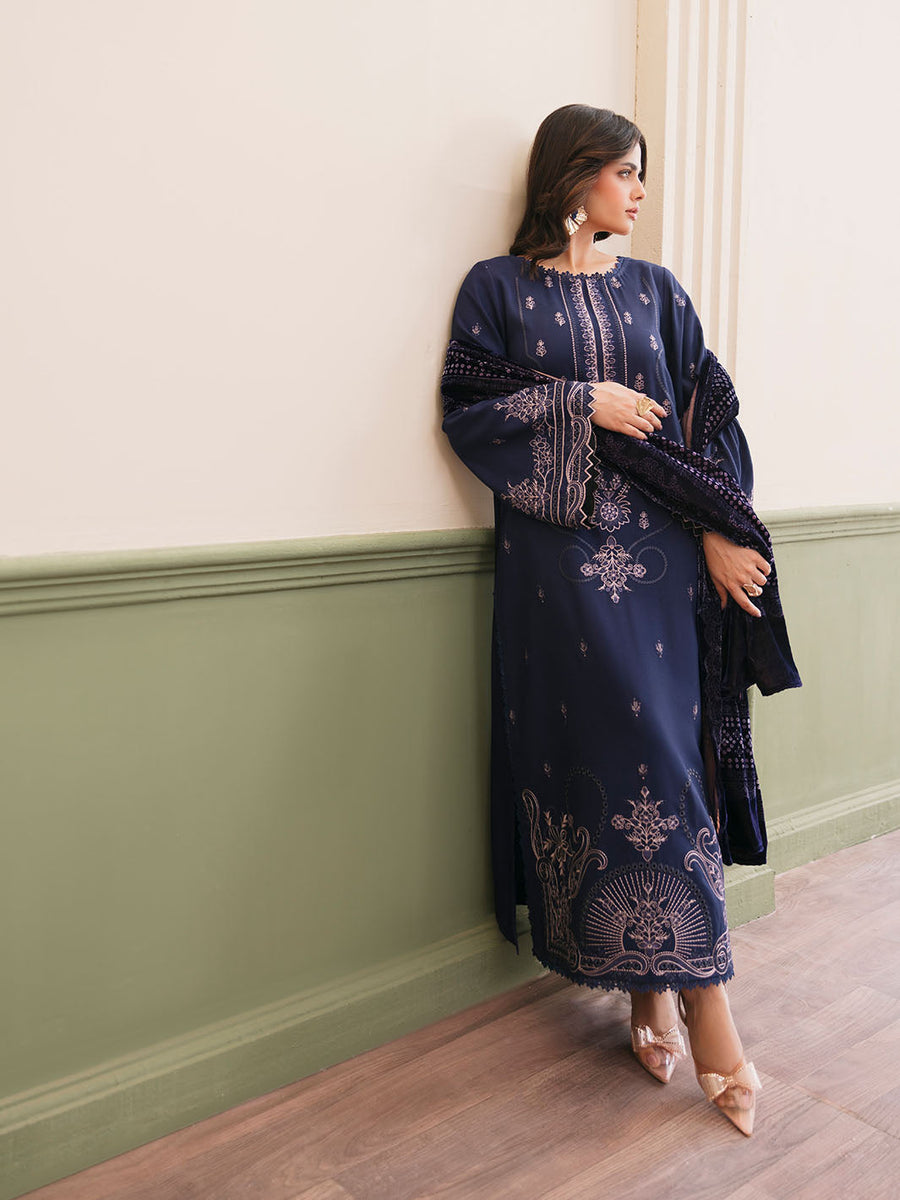 CELTS Mayal Premium Embroidered Dhanak Unstitched 3Pc Suit D-10