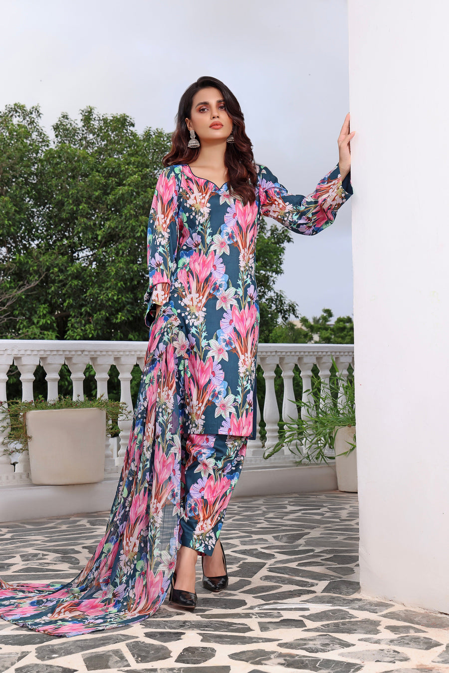 Feathers Premium Printed Lawn Unstitched 3Pc Suit MEDORA-FT141