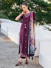 Dareen by IZEL Embroidered Luxury Lawn Unstitched 3Pc Suit - Meerab