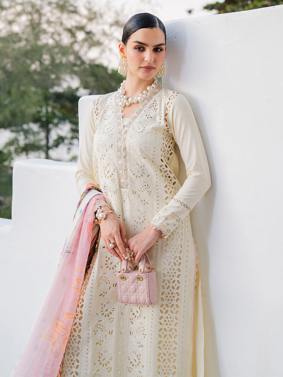 Dareen by IZEL Embroidered Luxury Lawn Unstitched 3Pc Suit - Mehmal