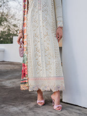 Dareen by IZEL Embroidered Luxury Lawn Unstitched 3Pc Suit - Mehmal
