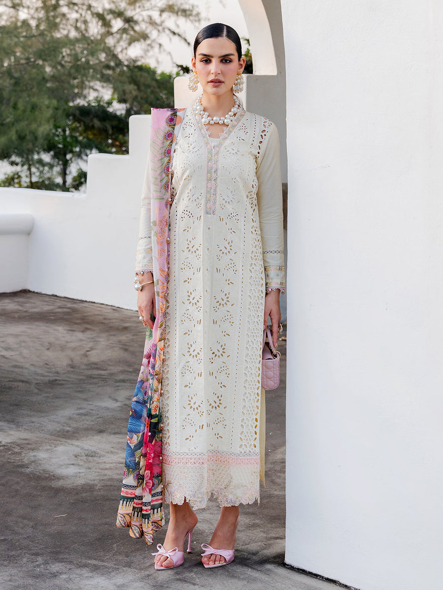 Dareen by IZEL Embroidered Luxury Lawn Unstitched 3Pc Suit - Mehmal