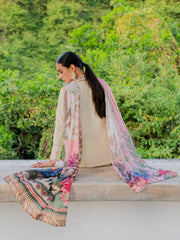 Dareen by IZEL Embroidered Luxury Lawn Unstitched 3Pc Suit - Mehmal
