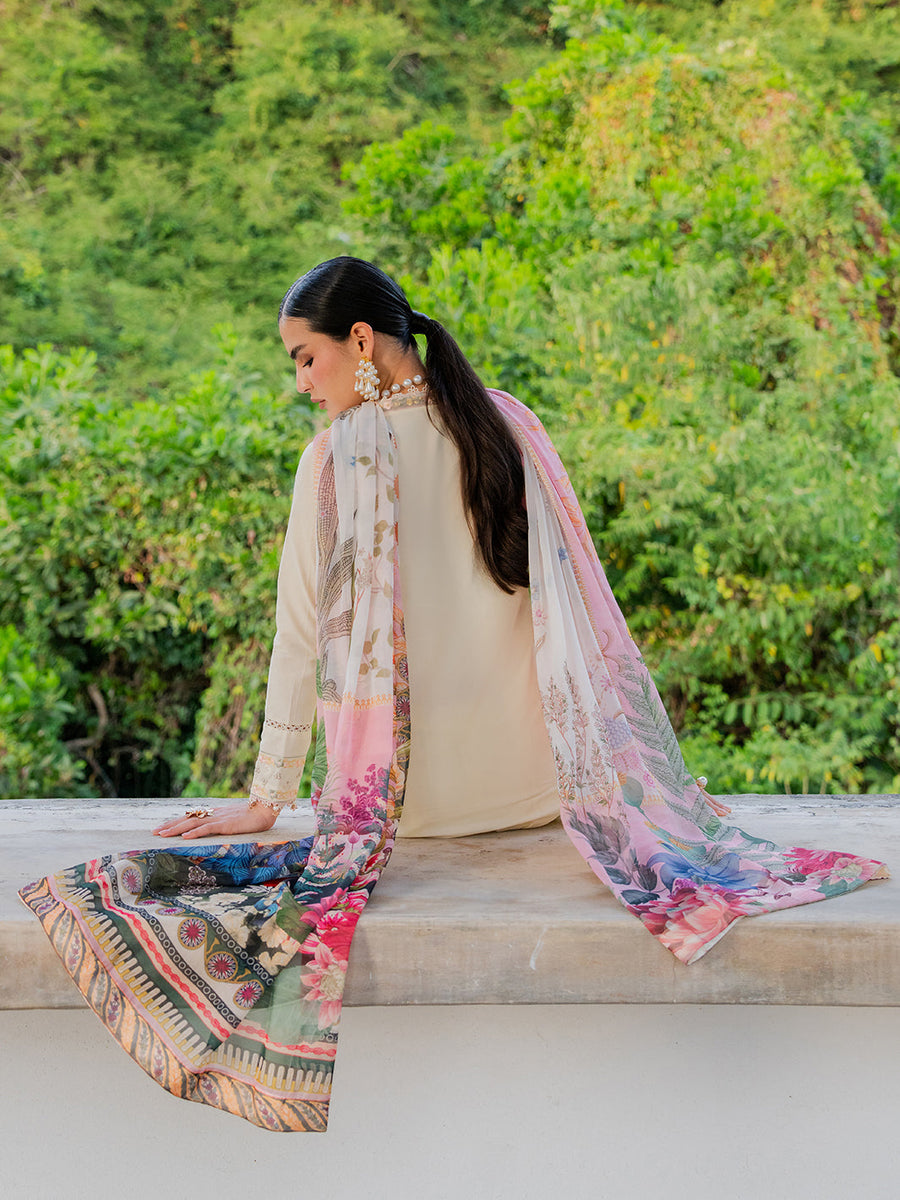 Dareen by IZEL Embroidered Luxury Lawn Unstitched 3Pc Suit - Mehmal