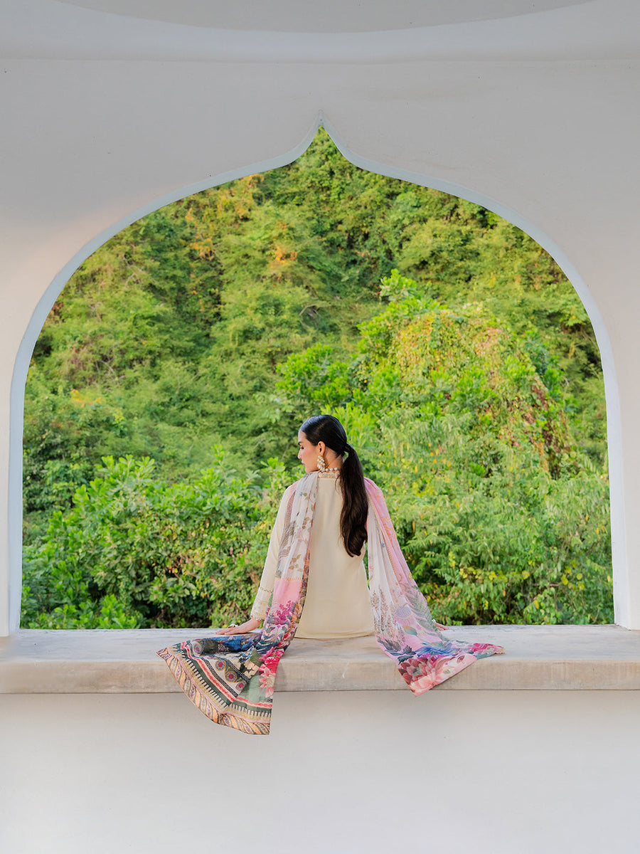 Dareen by IZEL Embroidered Luxury Lawn Unstitched 3Pc Suit - Mehmal