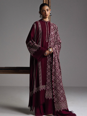 Zara Shahjahan Saraab Embroidered Marina Unstitched 3Pc Suit - MEHRAB
