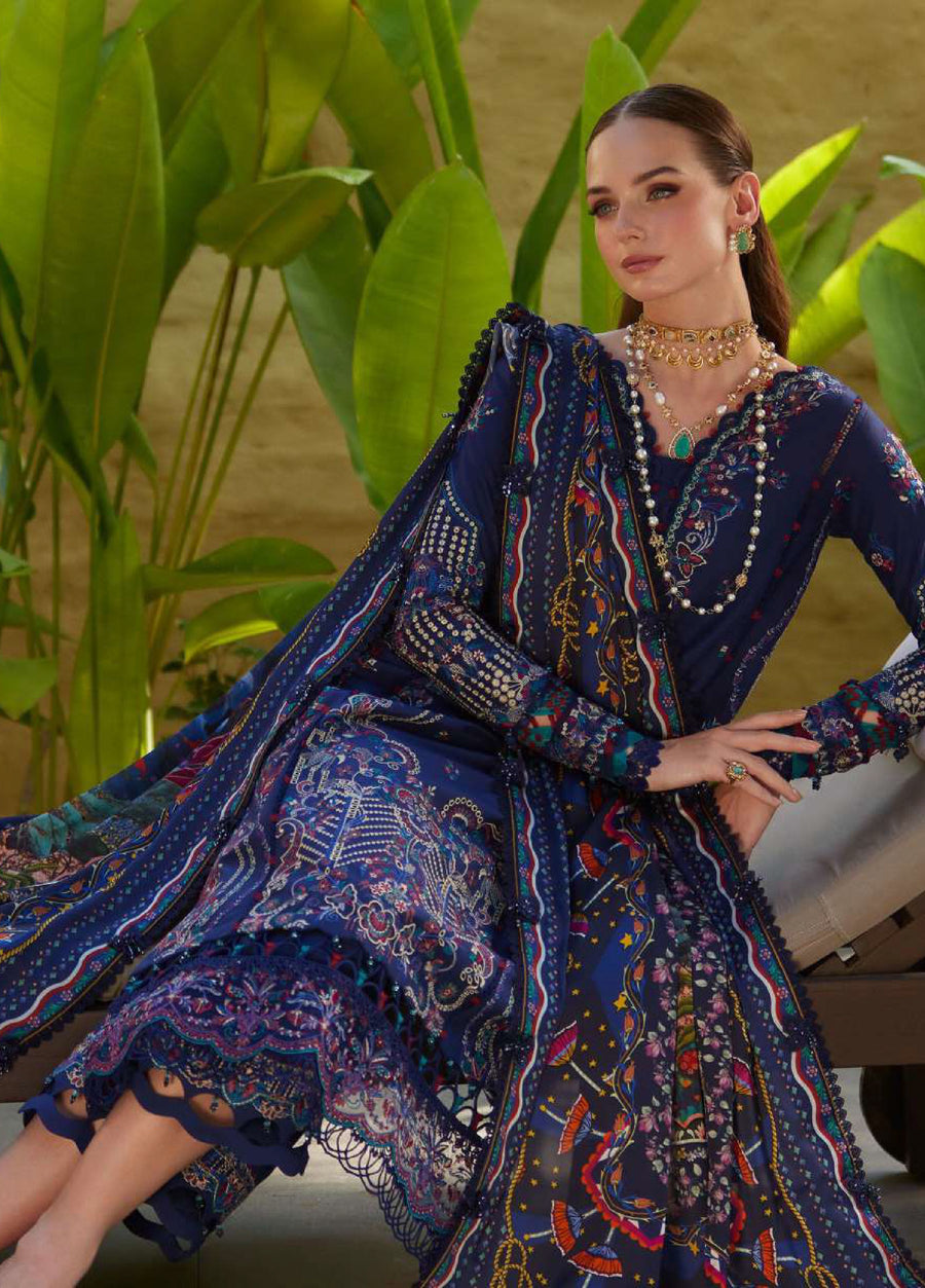 Kanwal Malik Ariya Embroidered Lawn Unstitched 3Pc Suit - MEHRIN