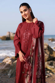Seran Afsanah Embroidered Lawn Unstitched 3Pc Suit D-02 MEHRU