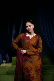 Feathers Digital Printed Dhanak Unstitched 3Pc Suit MEHRUNISA-FT418