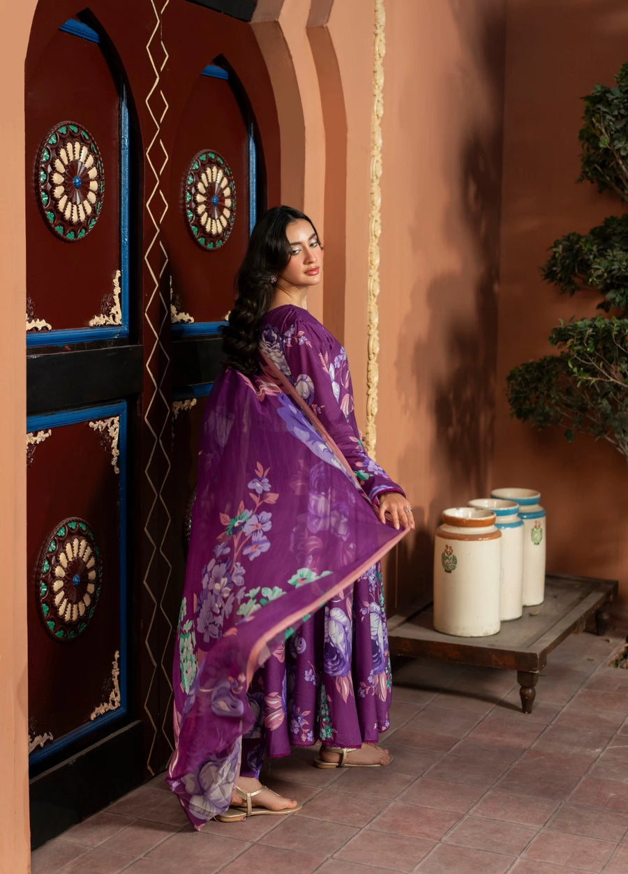 Feathers Dusky Delights Unstitched Digital Printed Lawn 3Pc Suit MEHZAL-FT464