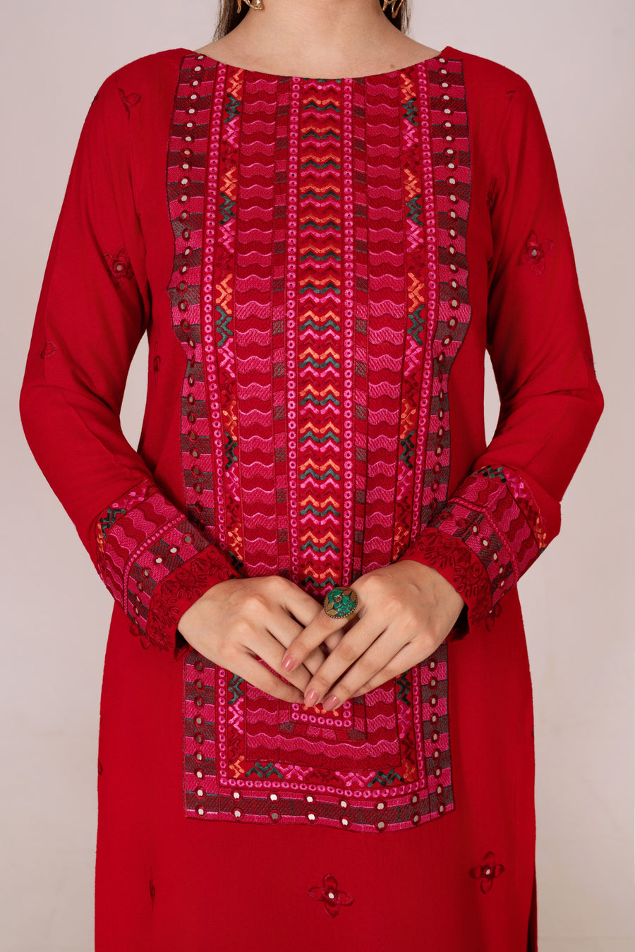 Feathers Fully Embroidered Karandi Unstitched 3Pc Suit MELIOR-FT609