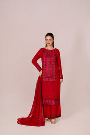 Feathers Fully Embroidered Karandi Unstitched 3Pc Suit MELIOR-FT609