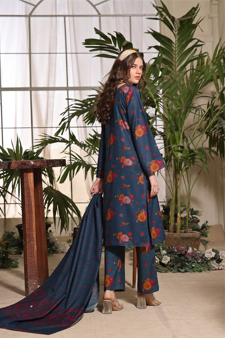 Feathers Digital Printed Dhanak Unstitched 3Pc Suit MELLOW-FT323