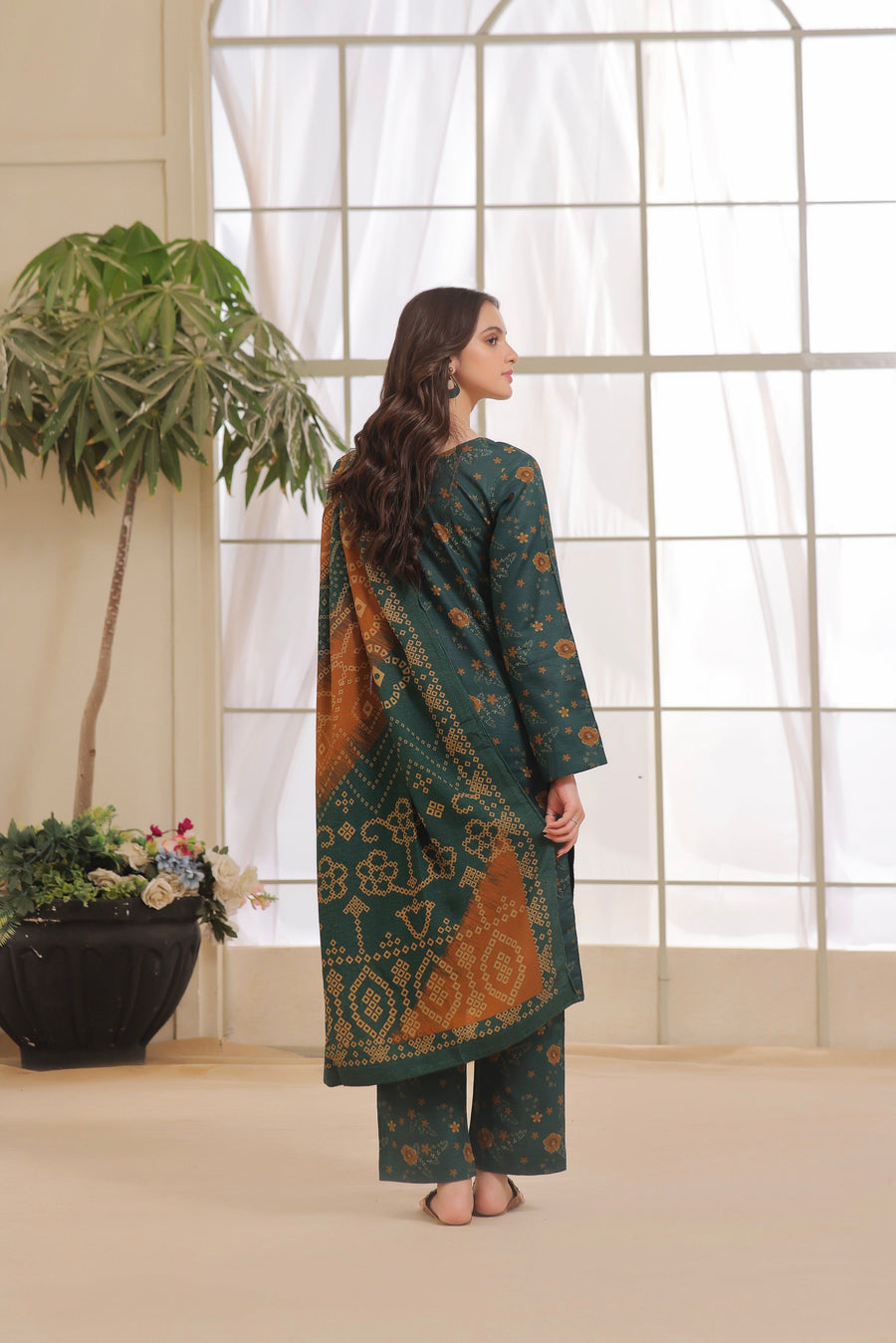 Feathers Digital Printed Dhanak Unstitched 3Pc Suit MELTUM-FT299