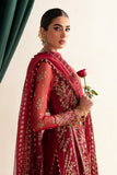 Ayzel Luminara Unstitched Luxury Wedding Formal 3Pc Suit - MERLOT