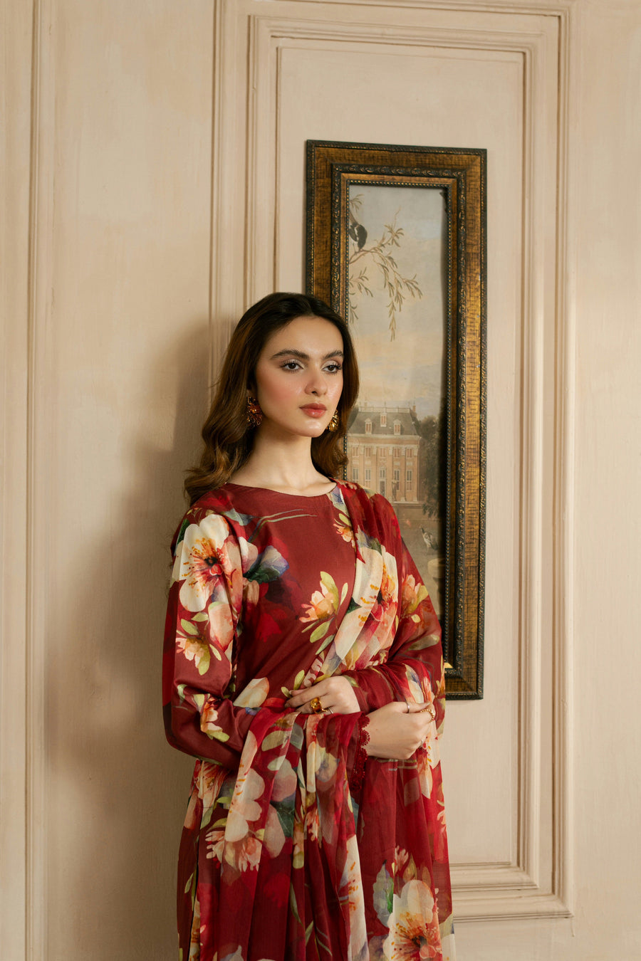 Feathers Dewdrop Unstitched Digital Printed Lawn 3Pc Suit MERON-FT458