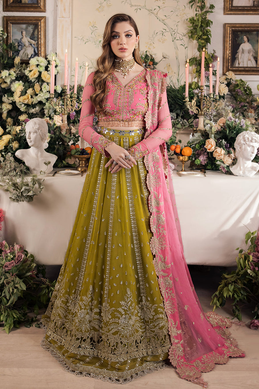 Saad Shaikh Panache Luxury Chiffon Unstitched 3Pc Suit - Taskheer