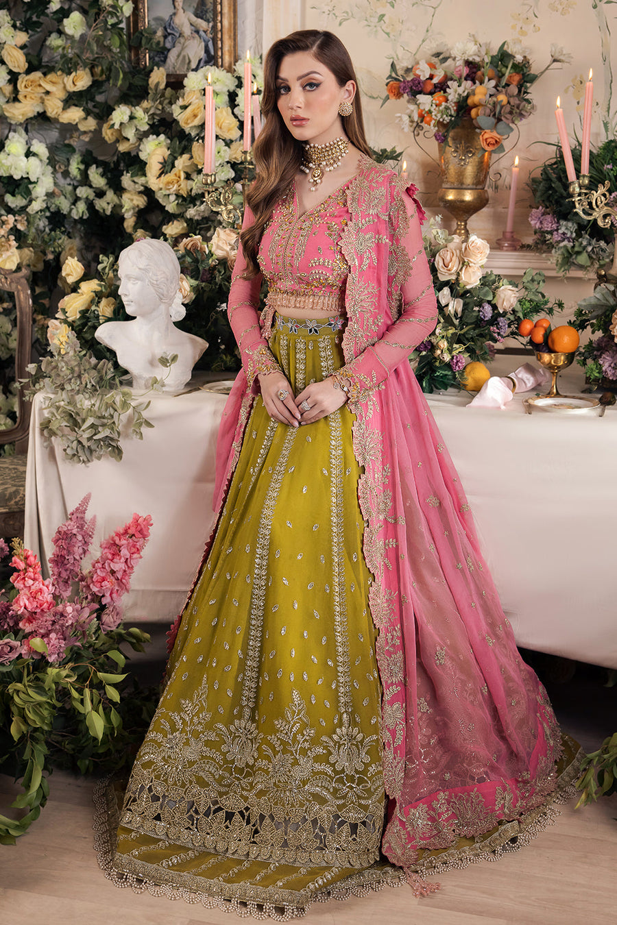 Saad Shaikh Panache Luxury Chiffon Unstitched 3Pc Suit - Taskheer
