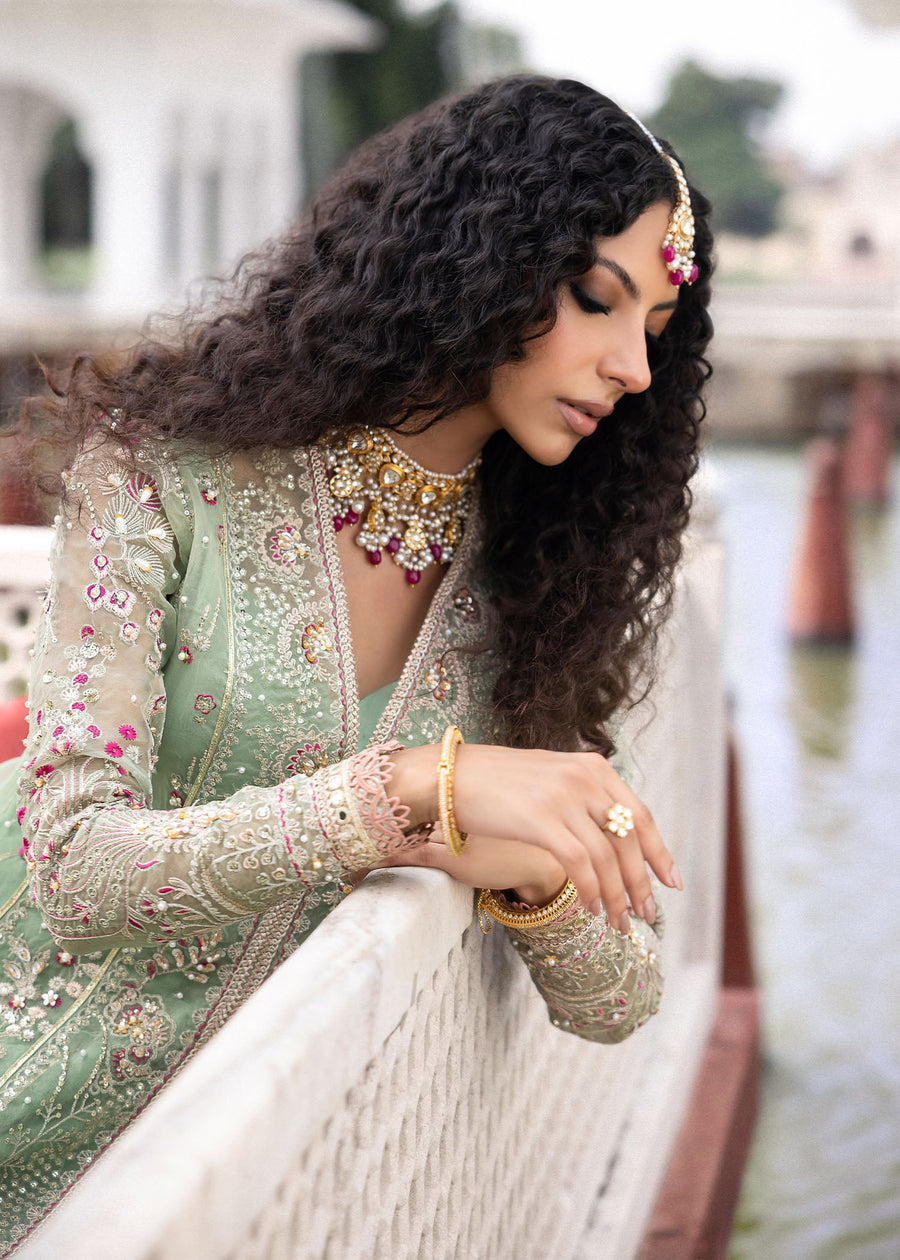 Sardinia Luxury Brides Embroidered Net Unstitched 3Pc Suit - Bahar Bano