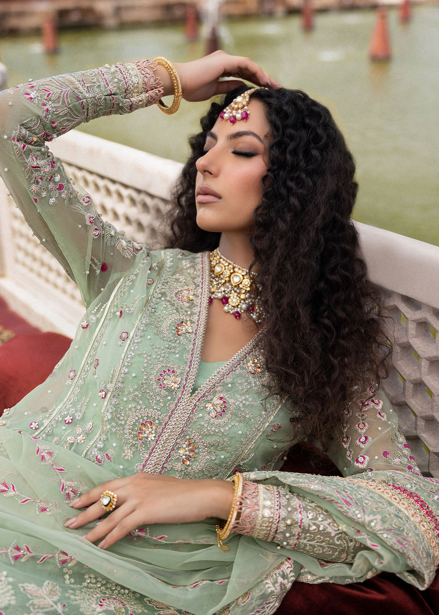 Sardinia Luxury Brides Embroidered Net Unstitched 3Pc Suit - Bahar Bano