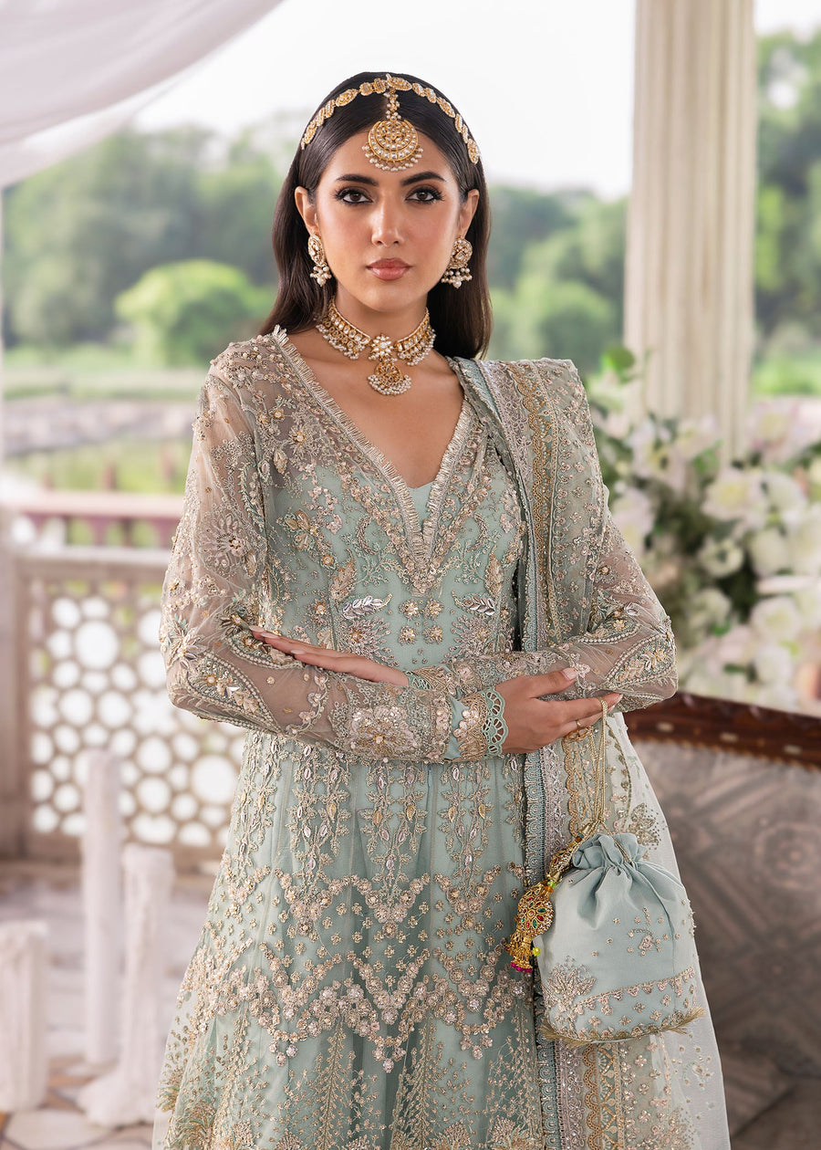 Sardinia Luxury Brides Embroidered Net Unstitched 3Pc Suit - Zeb-Un-Nisa