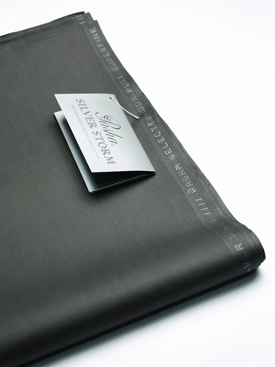 PASHA Silver Storm Latha Mender Grey Unstitched Suit for Men