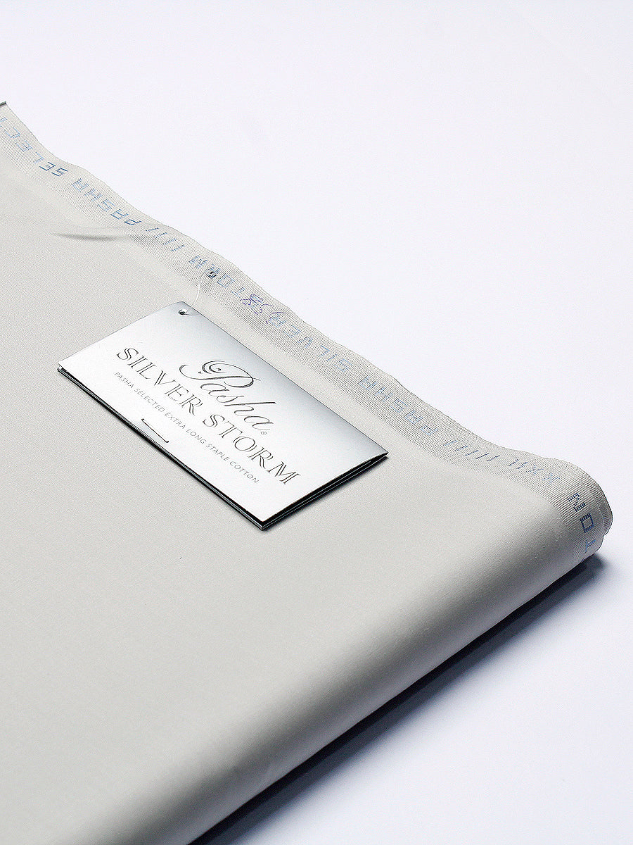 PASHA Silver Storm Latha Overcast Unstitched Suit for Men