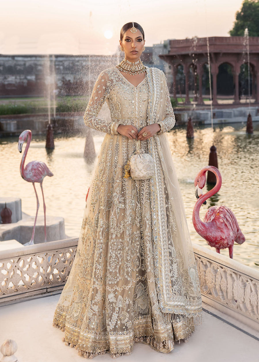 Sardinia Luxury Brides Embroidered Net Unstitched 3Pc Suit - Noor Jahan
