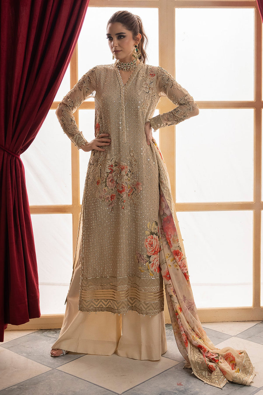 Charizma Dastan-e-Jashan Luxury Chiffon Unstitched 3Pc Suit DJW4-05