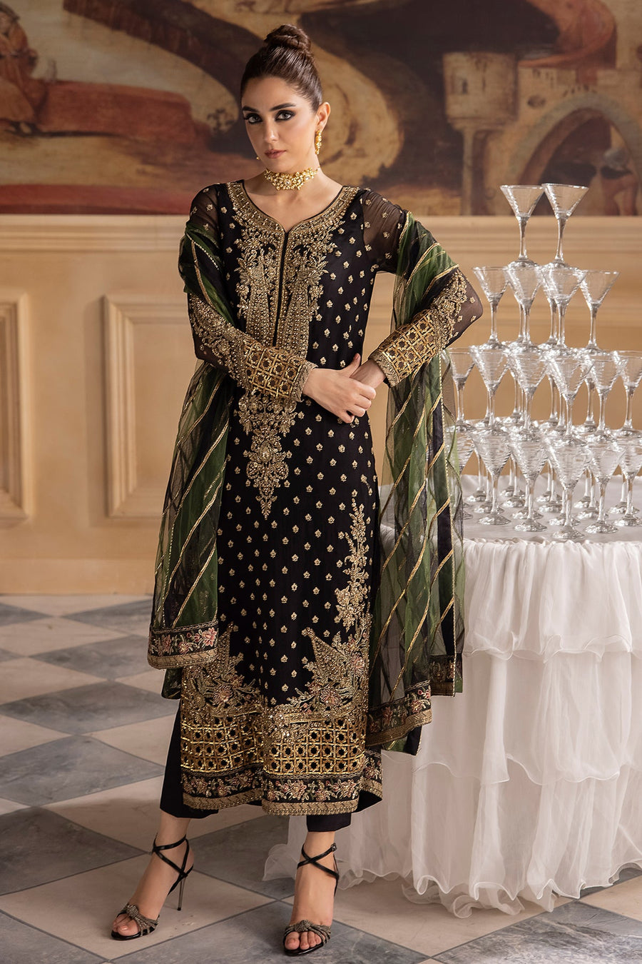 Charizma Dastan-e-Jashan Luxury Chiffon Unstitched 3Pc Suit DJW4-06