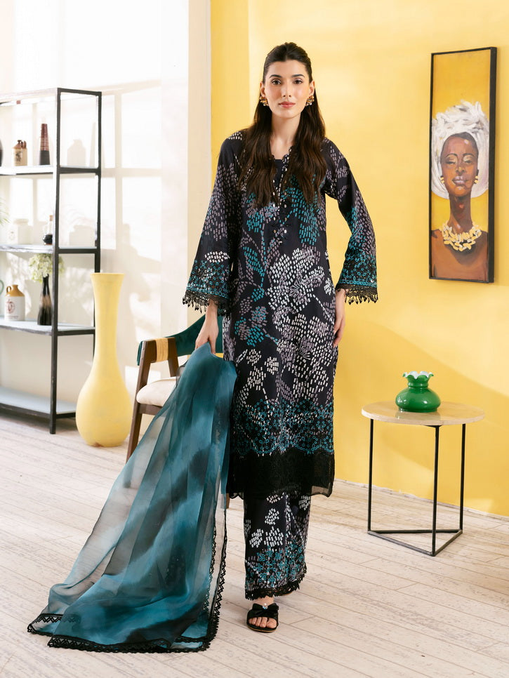 NUREH Ballerina Embroidered Chikankari Lawn Unstitched 2Pc Suit NU-111
