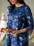 Faiza Faisal FNF Prints Unstitched Embroidered Lawn 3Pc Suit - MIDNIGHT MEADOW