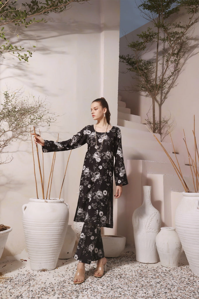 Feathers Digital Printed Khaddar Unstitched 3Pc Suit MIDNIGHT MIRAGE-FT285