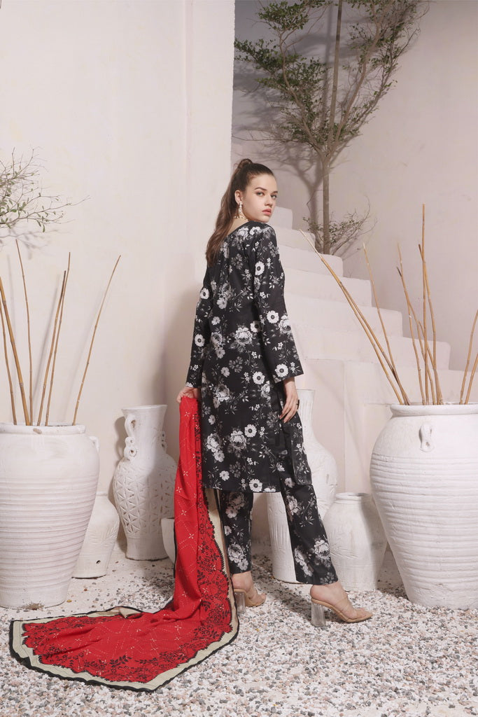 Feathers Digital Printed Khaddar Unstitched 3Pc Suit MIDNIGHT MIRAGE-FT285