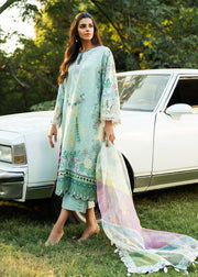 Sadaf Fawad Khan Siraa Embroidered Lawn Unstitched 3Pc Suit D03-A MID SUMMER EVENING