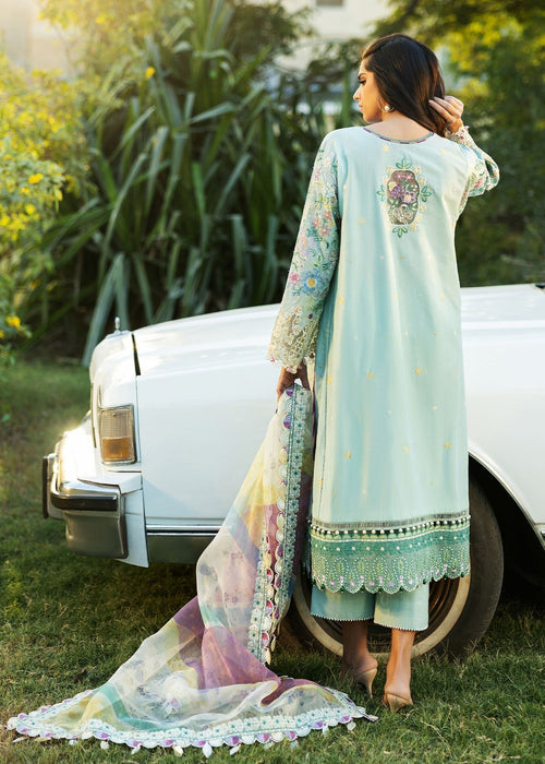 Sadaf Fawad Khan Siraa Embroidered Lawn Unstitched 3Pc Suit D03-A MID SUMMER EVENING
